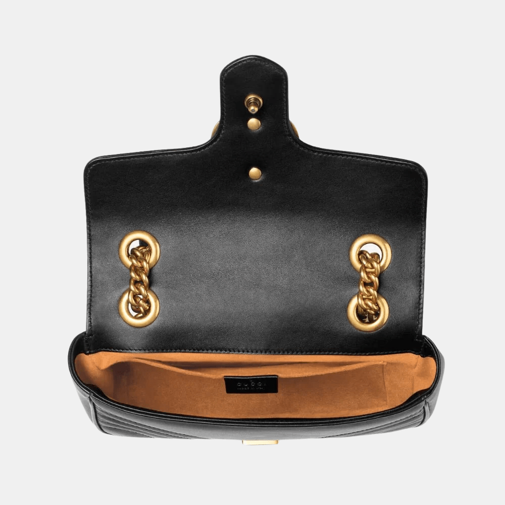 Gucci GG Marmont Mini Shoulder Bag In Black Leather - DIVA ONLINE STORE