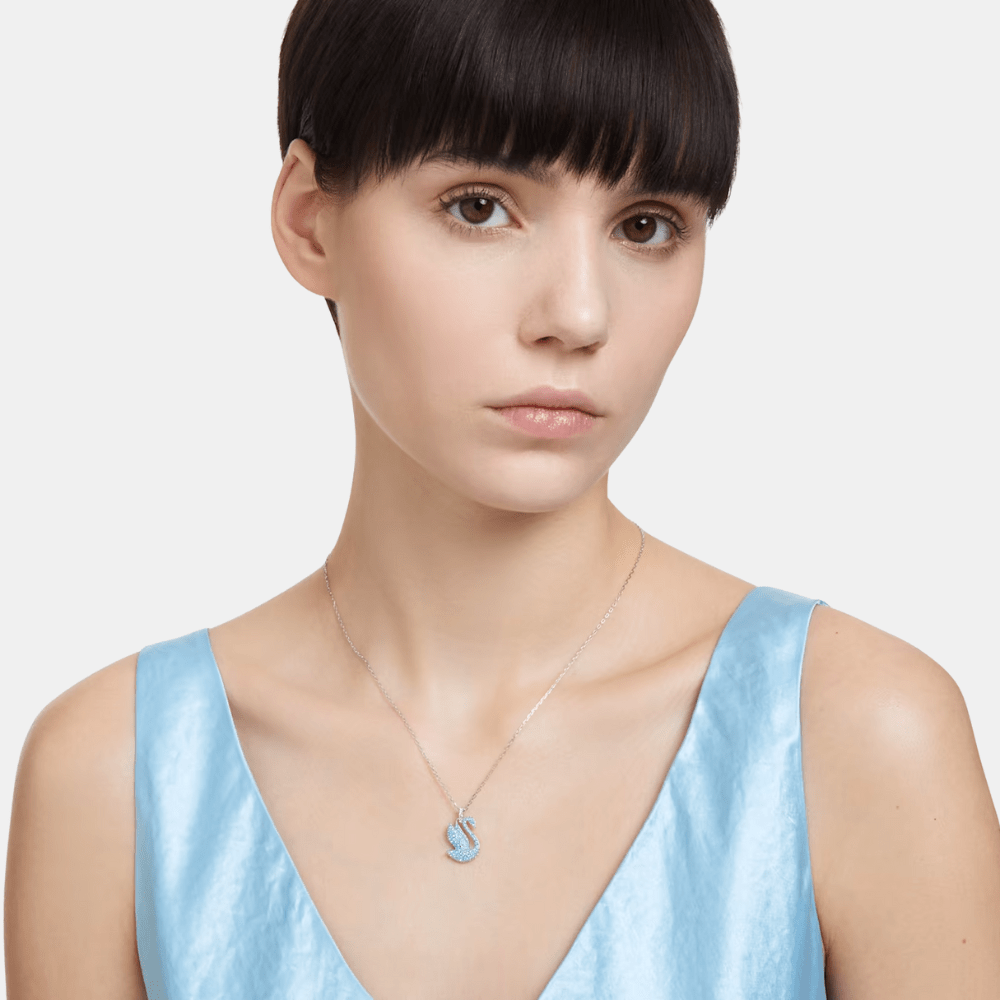 Swarovski Medium Blue Swan Necklace - DIVA ONLINE STORE