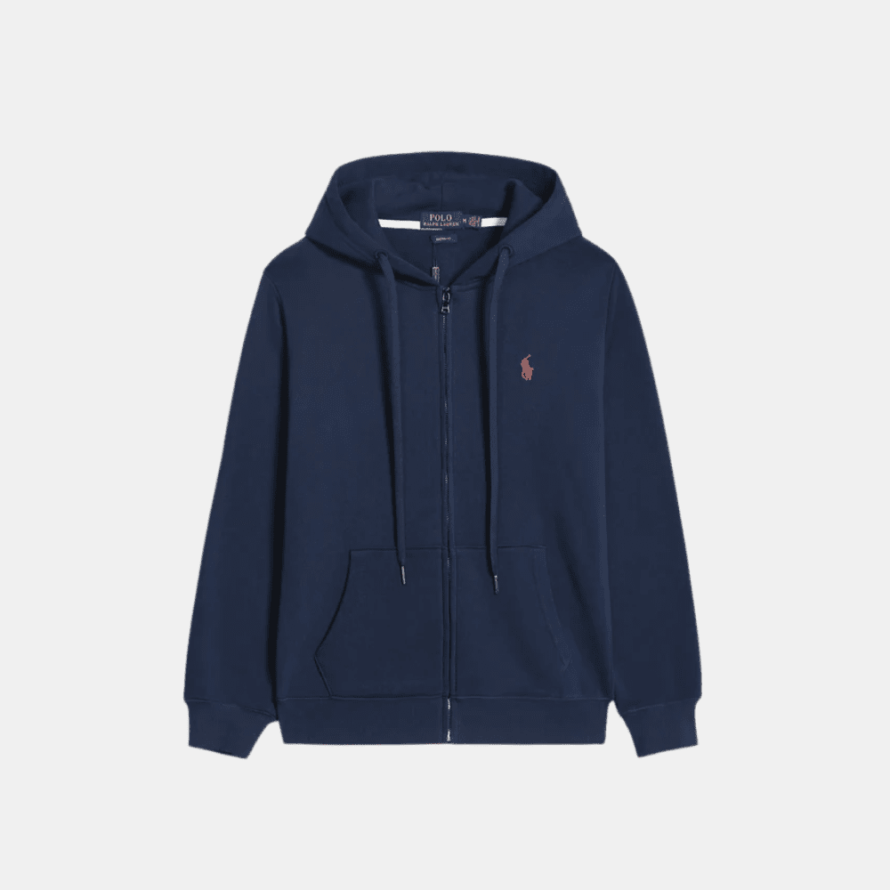 Ralph Lauren Double - Knit Full - Zip Hoodie (Navy) - DIVA ONLINE STORE