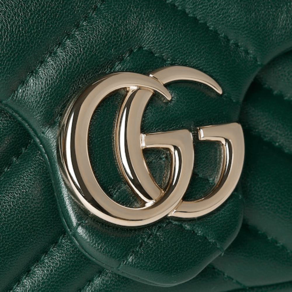 Gucci GG Marmont Mini Shoulder Bag In Green Leather - DIVA ONLINE STORE