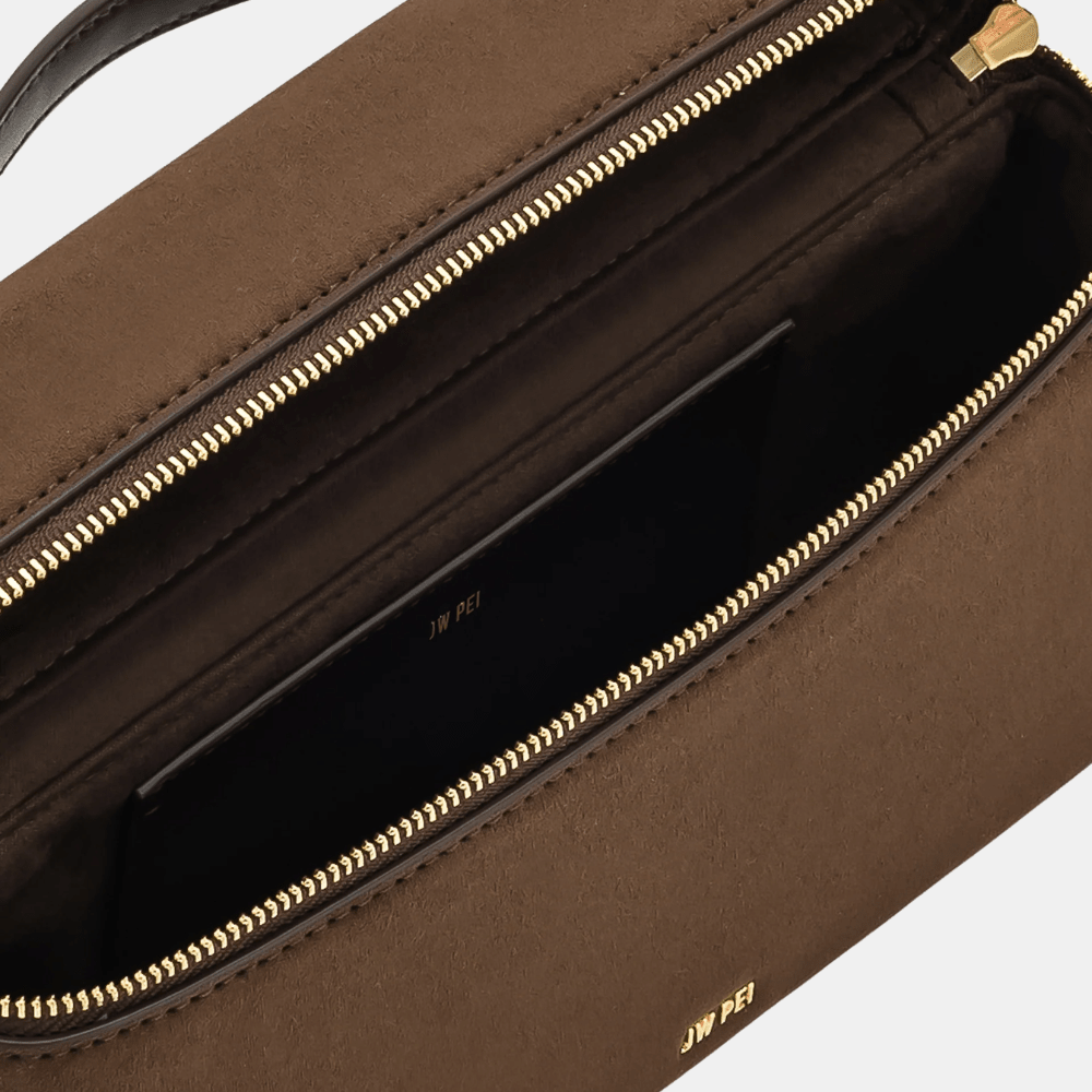 JW Pei Thea Faux Suede Top Handle Bag (Mocha Brown) - DIVA ONLINE STORE