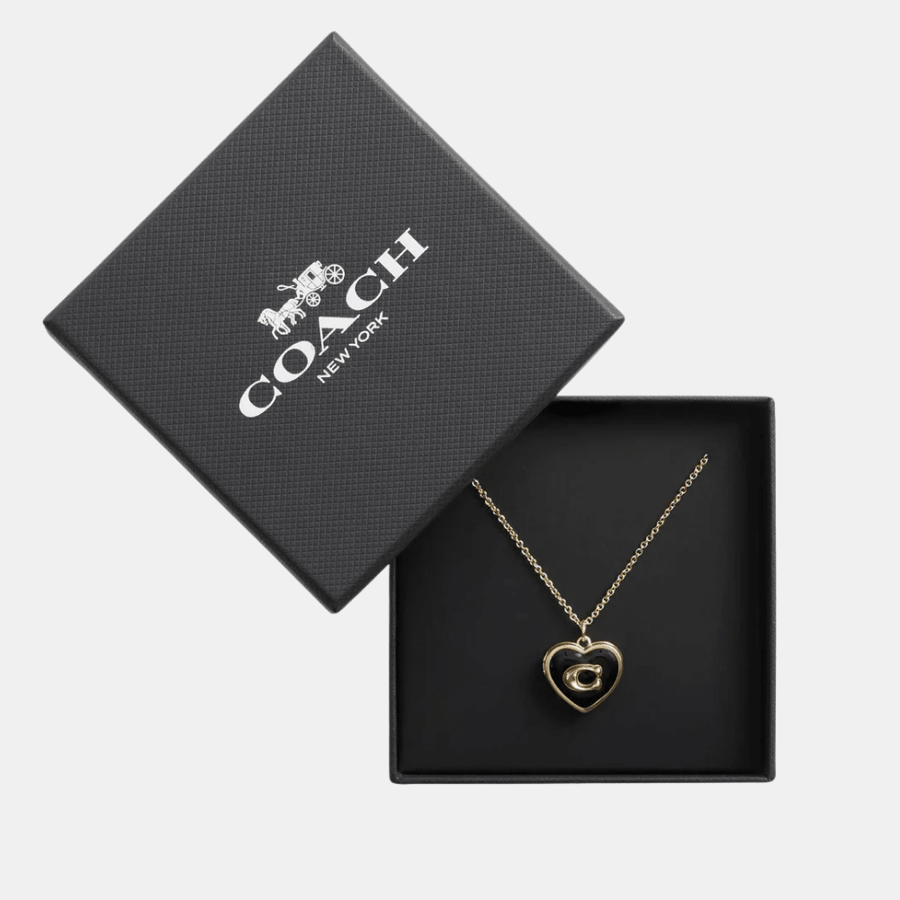 Coach Signature Heart Locket Boxed Necklace - DIVA ONLINE STORE
