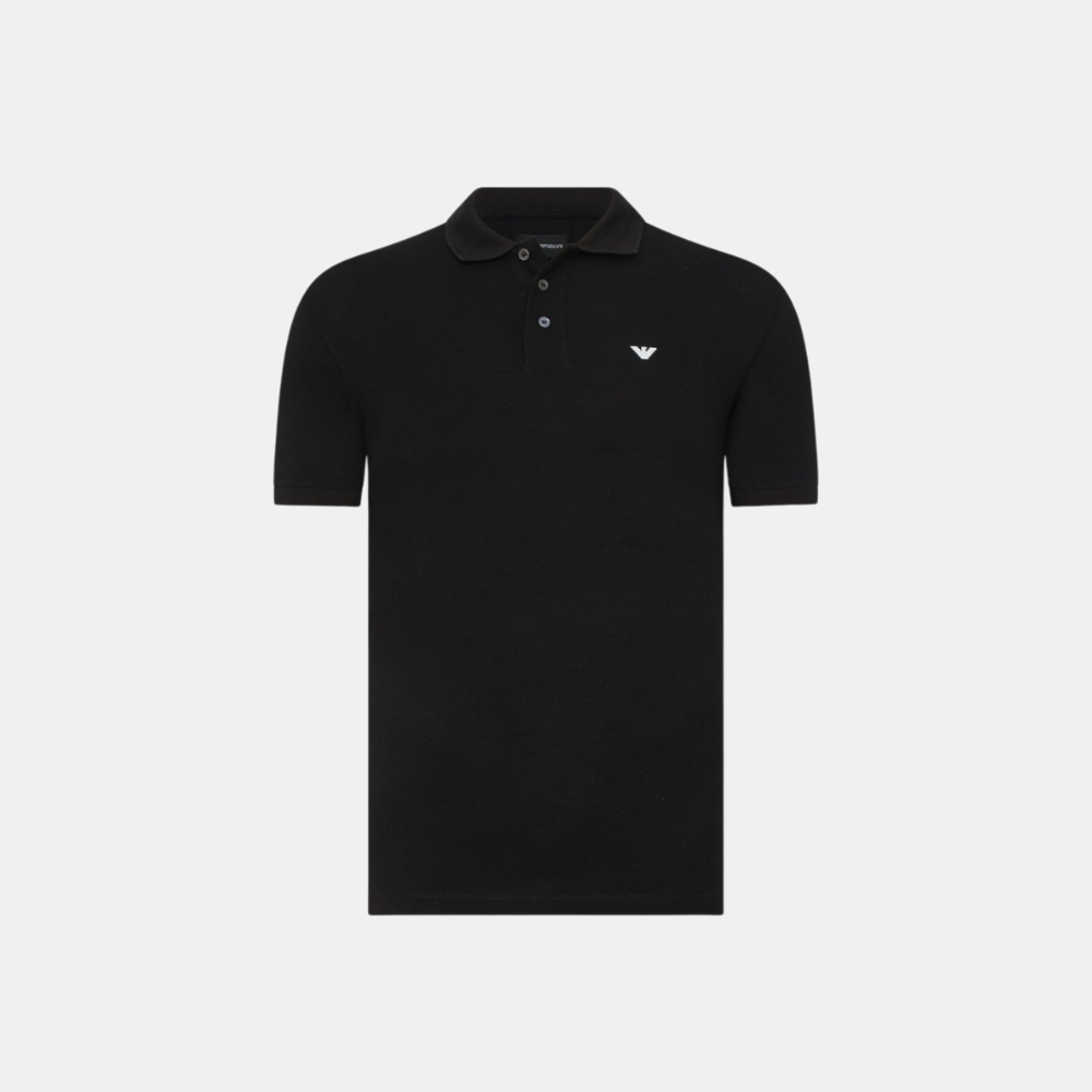 Emporio Armani Piqué Polo Shirt (Black)