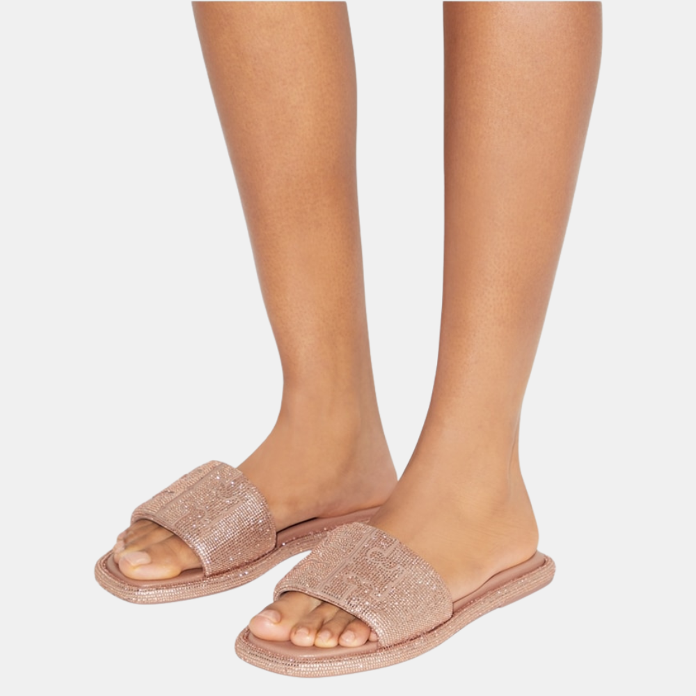 Tory Burch Pavé Double T Sport Slide (Malva/Light Peach)