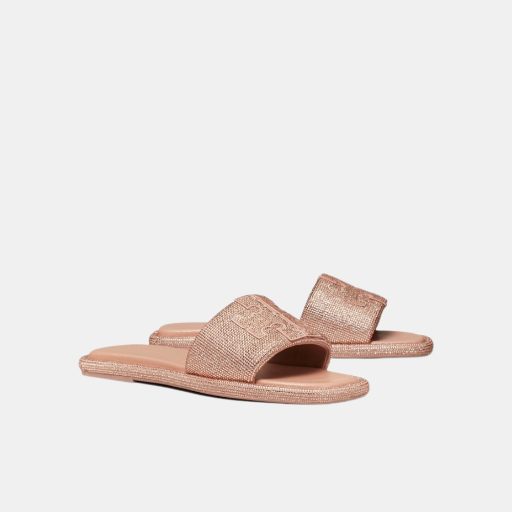 Tory Burch Pavé Double T Sport Slide (Malva/Light Peach)