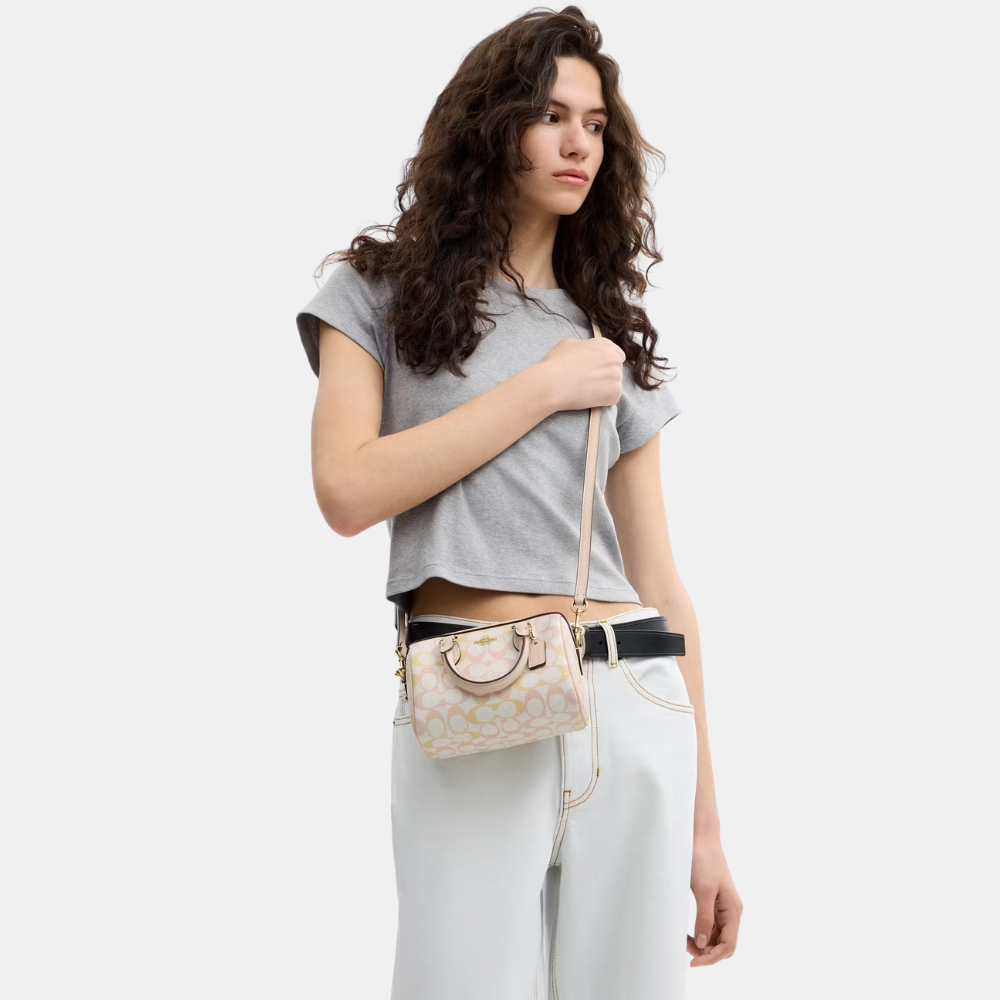 Coach Mini Rowan Crossbody Bag In Pretty Signature Canvas