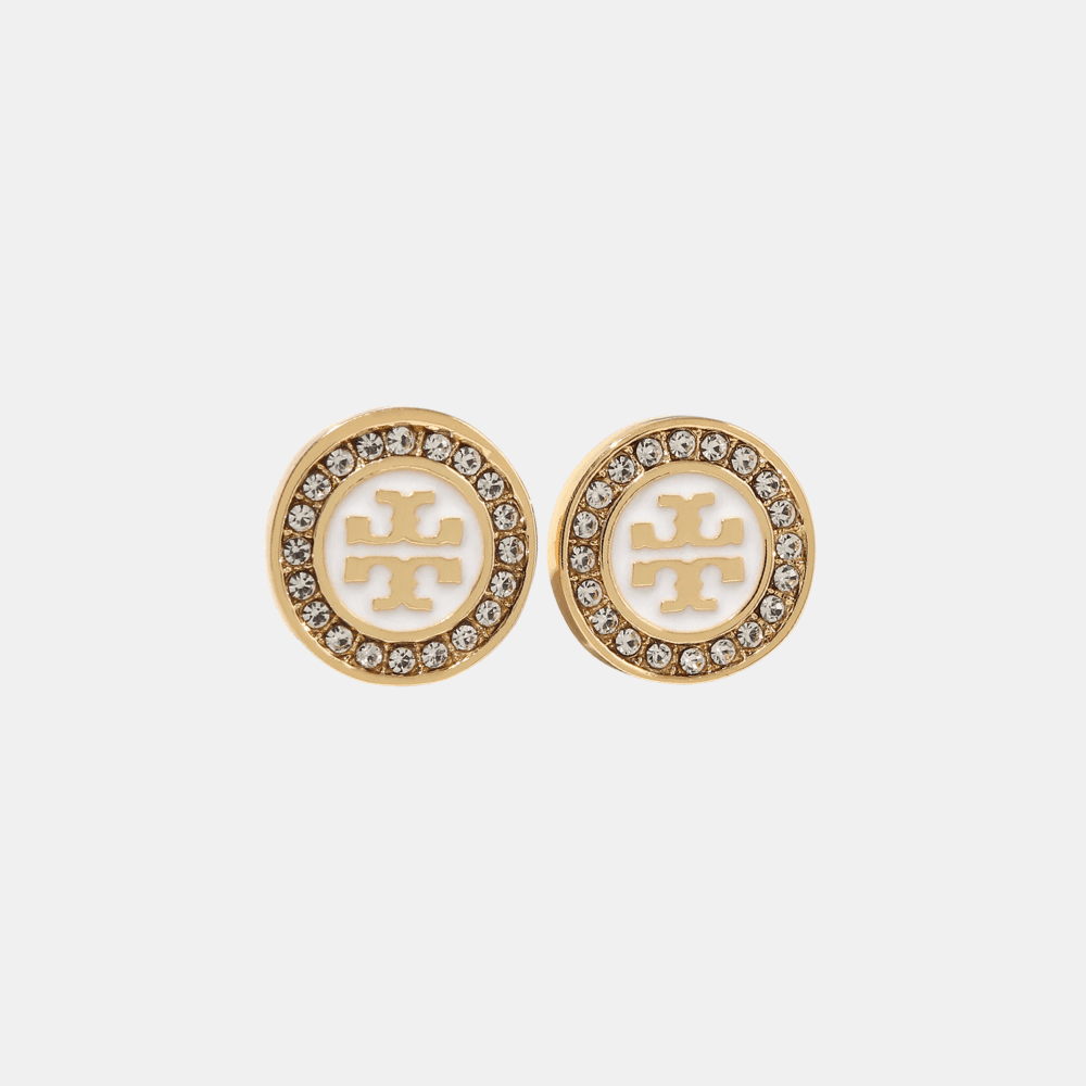 Tory Burch Pavé Enamel Stud Earrings - DIVA ONLINE STORE