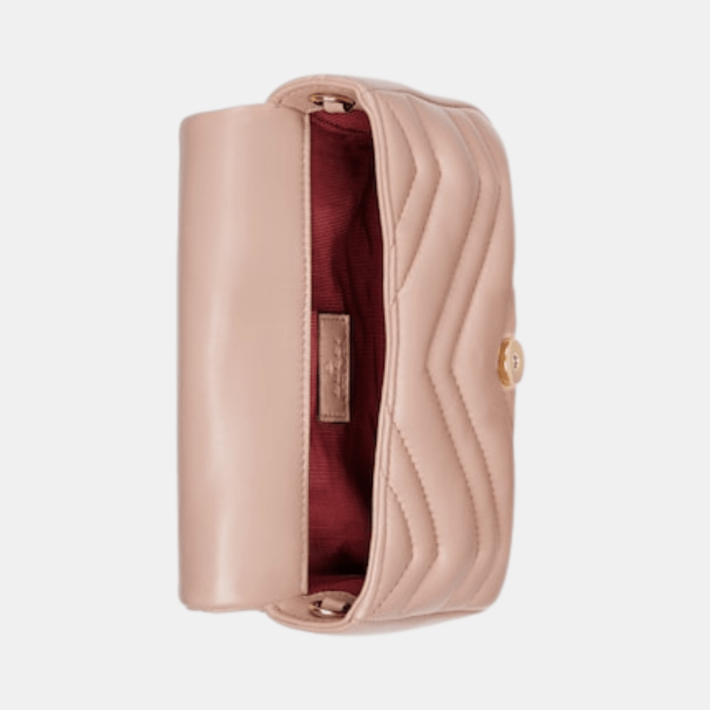 Gucci GG Marmont Mini Shoulder Bag In Pink Beige Leather - DIVA ONLINE STORE