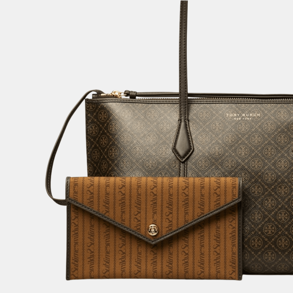 Tory Burch Small Perry Coated Canvas Tote (French Press) - DIVA ONLINE STORE