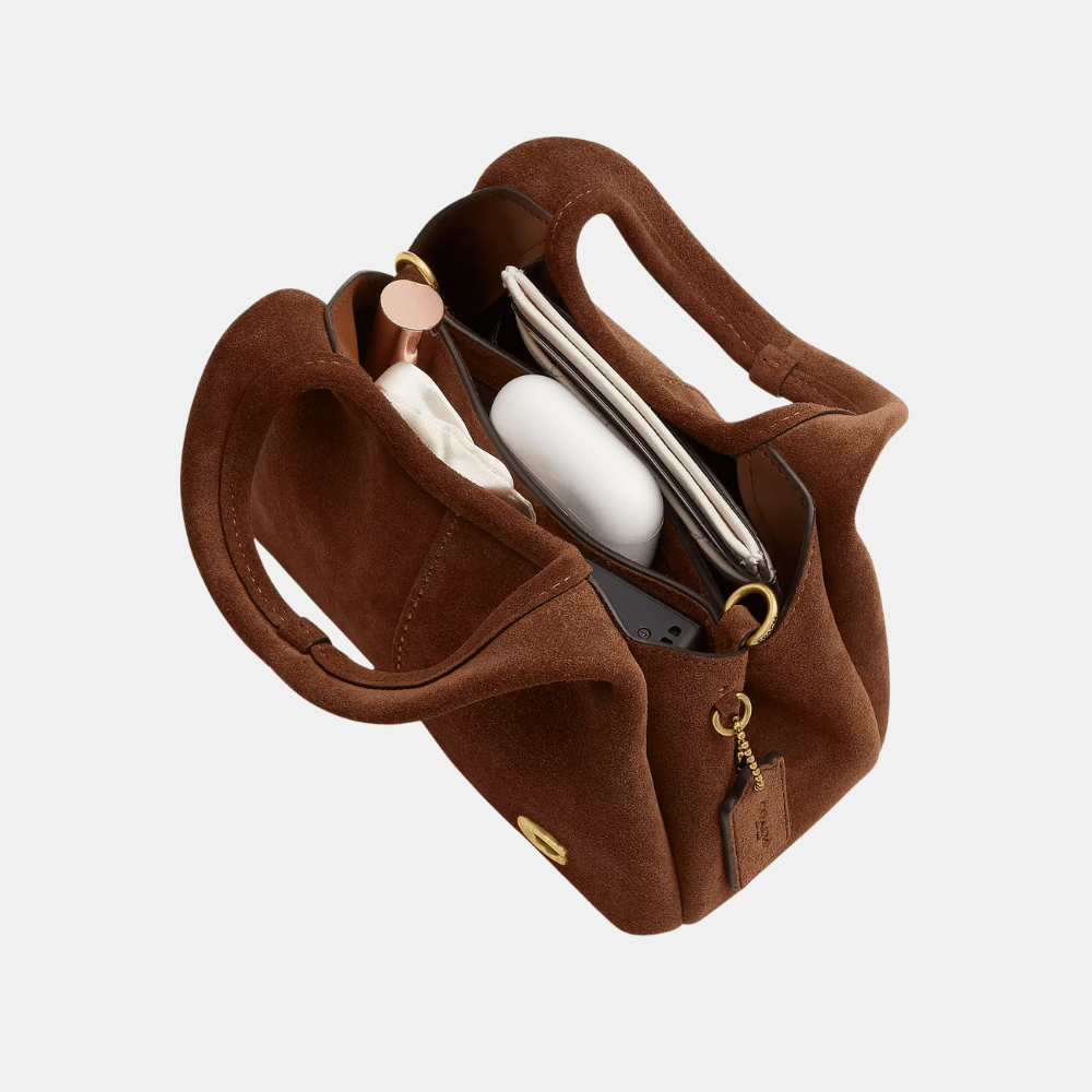 Coach Lana Shoulder Bag 19 (Suede/Warm Brown) - DIVA ONLINE STORE