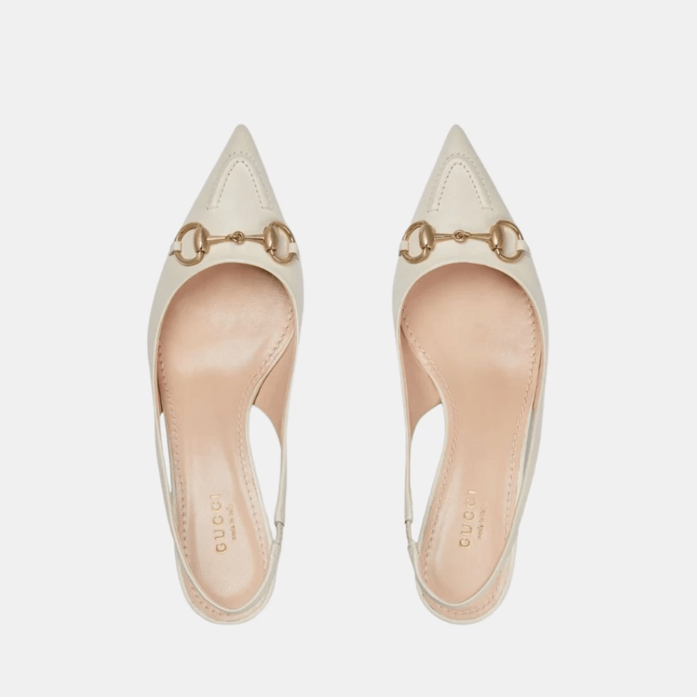 Gucci Horsebit Leather Slingback Pumps - DIVA ONLINE STORE