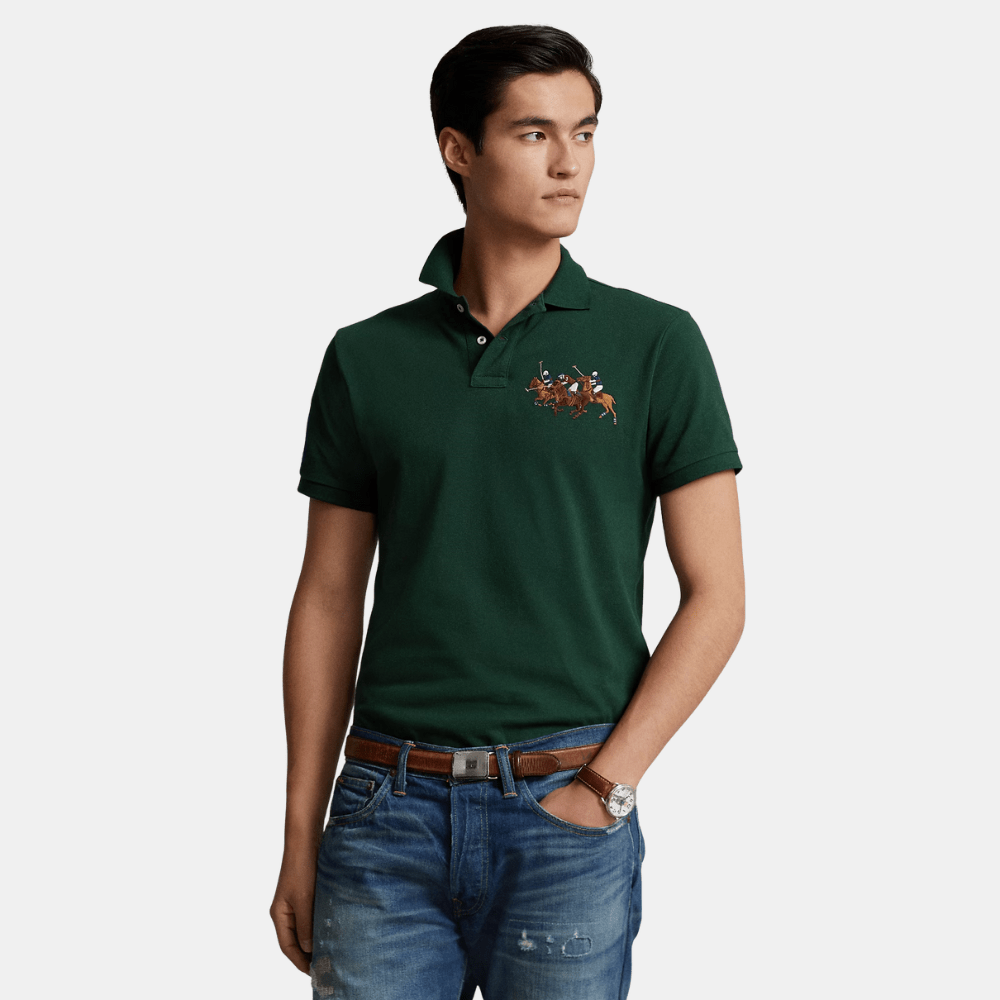 Ralph Lauren Green Triple Pony Polo Shirt - DIVA ONLINE STORE