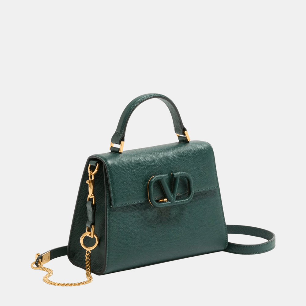 Valentino Small Vsling Grainy Calfskin Handbag (English Green) - DIVA ONLINE STORE