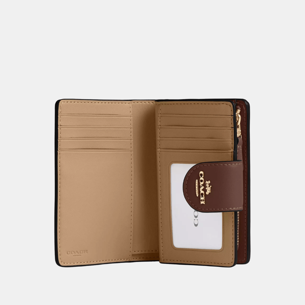 Coach Mini Wallet In Signature Canvas (Im/Tan/Brown) - DIVA ONLINE STORE
