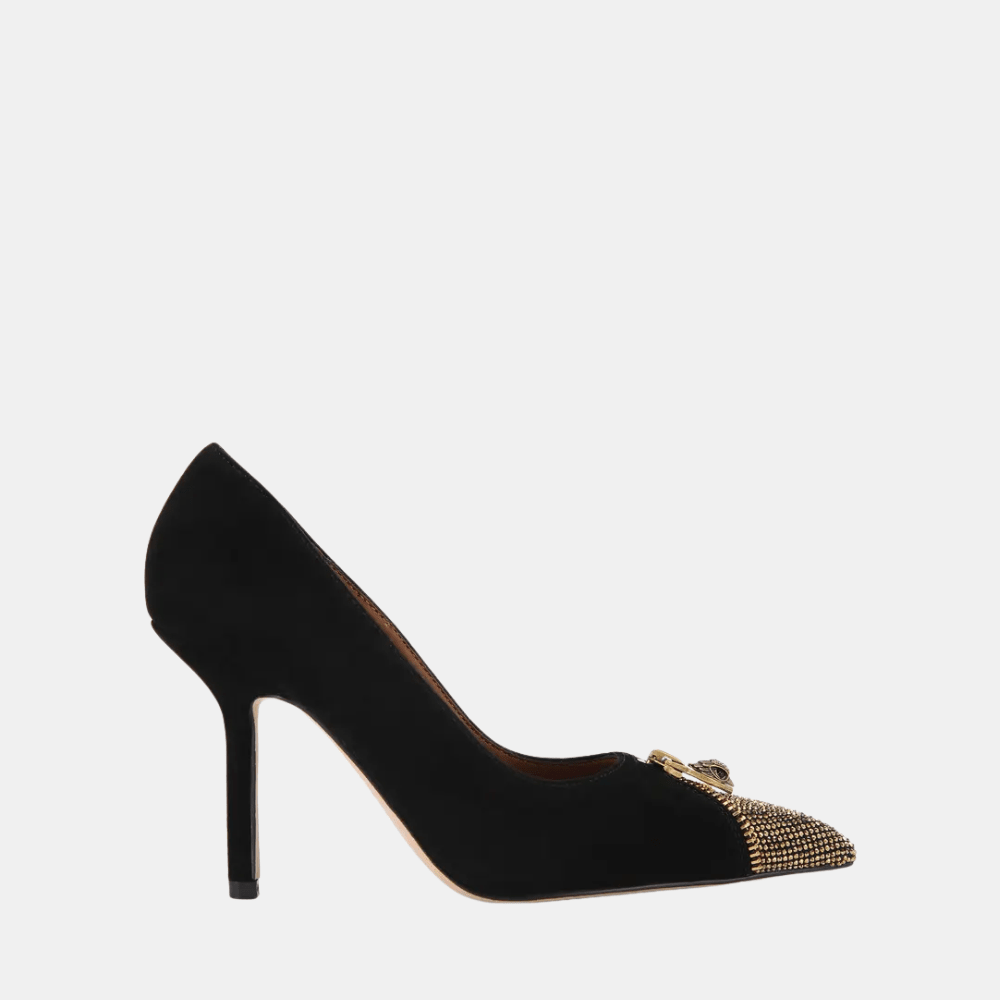 Kurt Geiger Zip Court Heel (Black/Gold) - DIVA ONLINE STORE