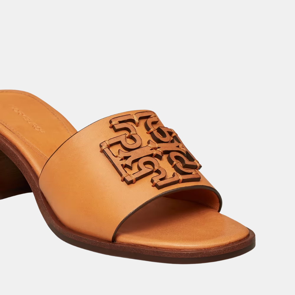 Tory Burch Ines Mid-Heel Slide (Tan)