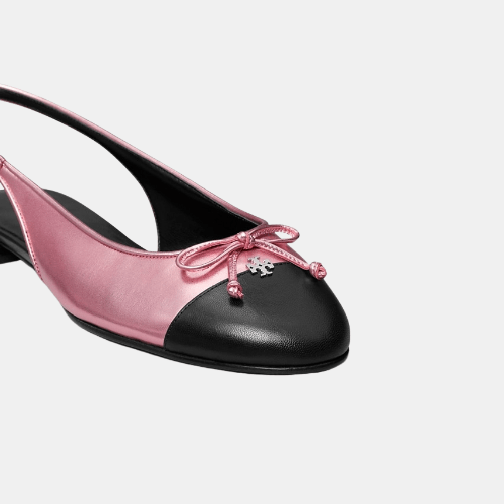 Tory Burch Cap - Toe Slingback (Pink Etoile/Perfect Black) - DIVA ONLINE STORE