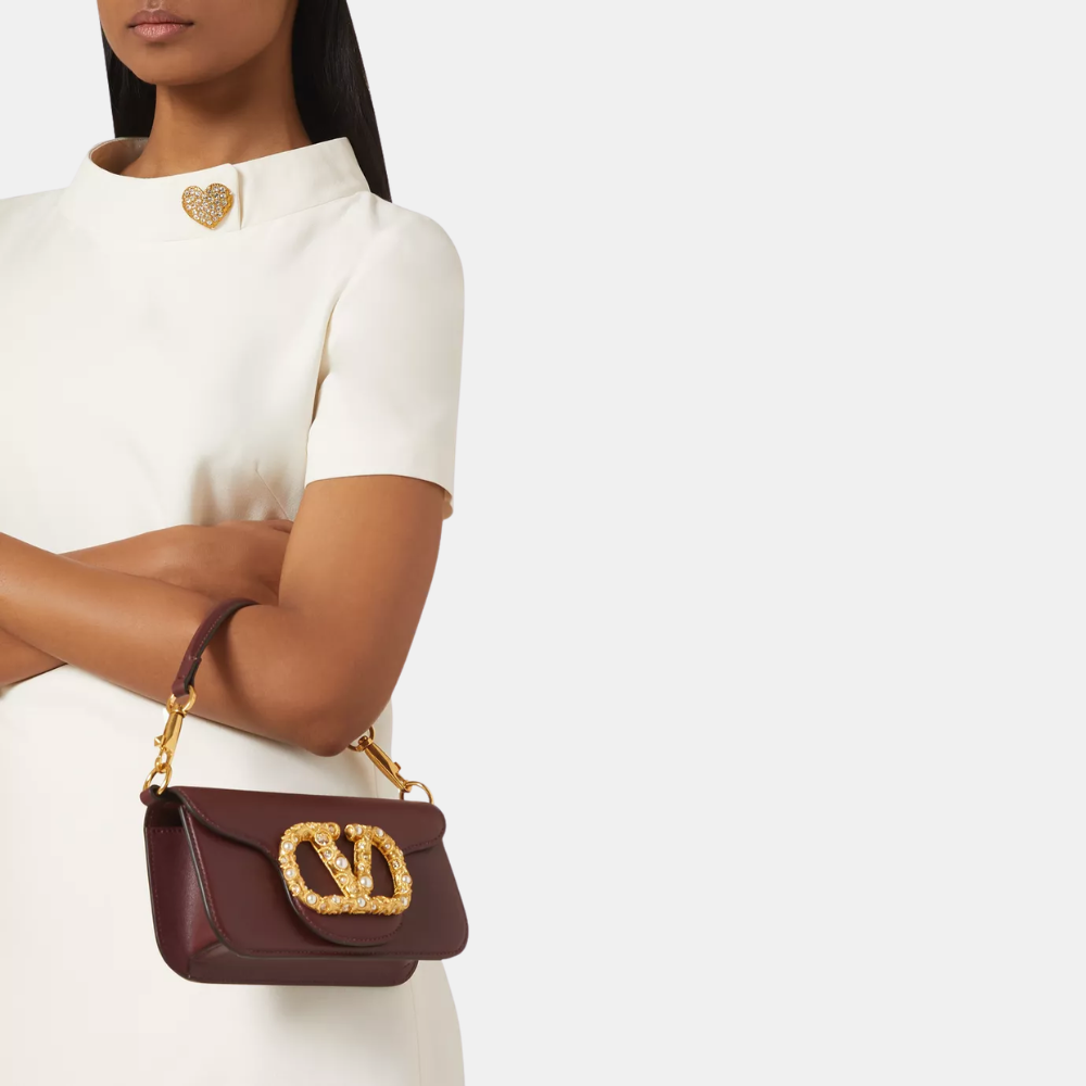 Valentino Garavani Locò Small Shoulder Bag (Rosewood)