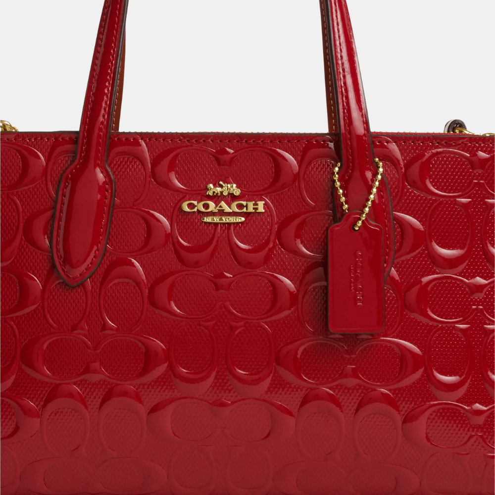 Coach Nina Small Tote Bag In Signature Leather (Red) - DIVA ONLINE STORE