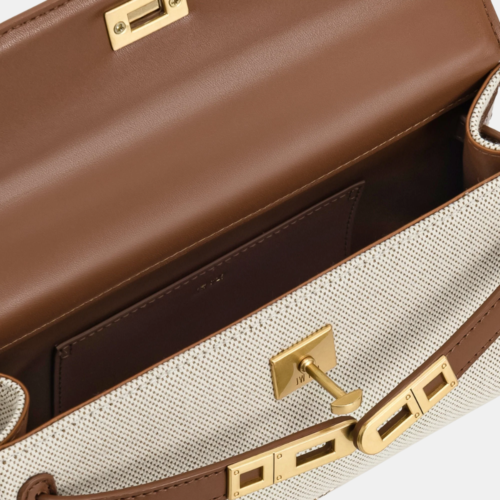 JW Pei Noor Top Handle Bag (Brown Canvas)