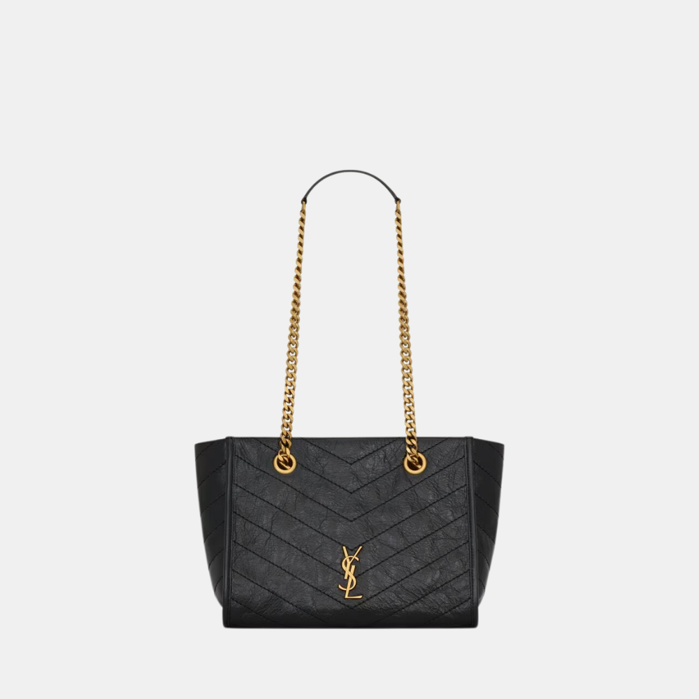 Saint Laurent Niki Small Shopping In Vintage Leather (Black)
