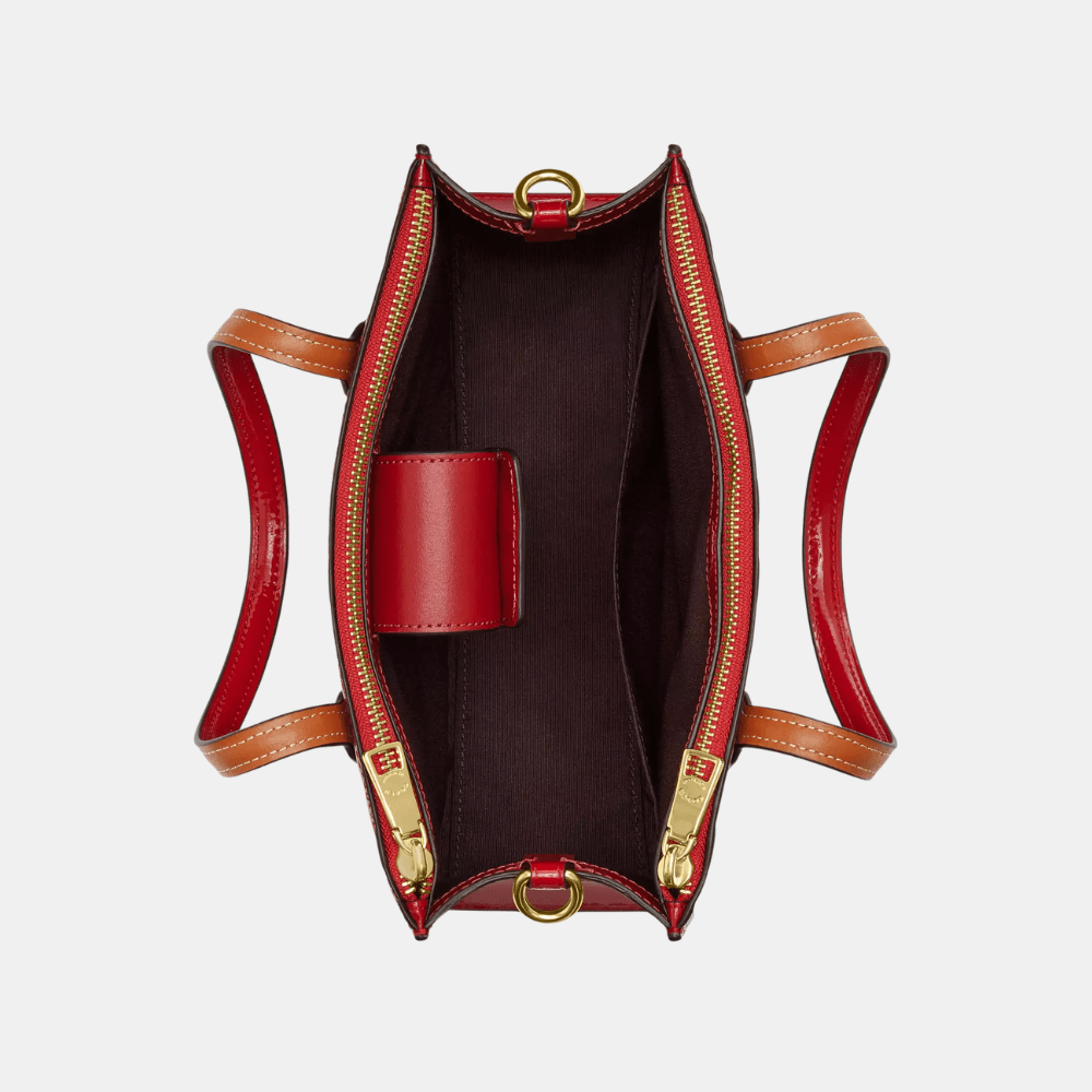 Coach Nina Small Tote Bag In Signature Leather (Red) - DIVA ONLINE STORE