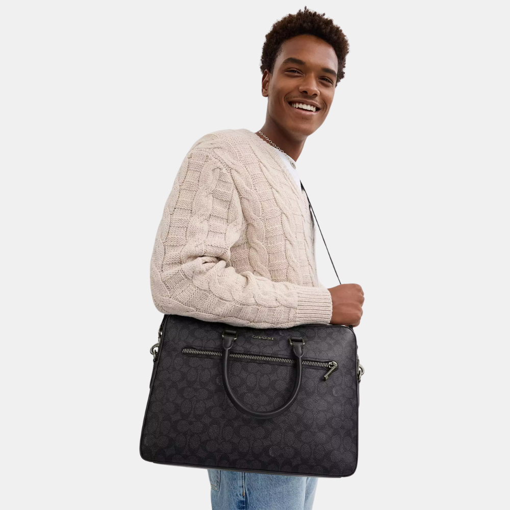 Coach Ethan Slim Brief In Signature Canvas