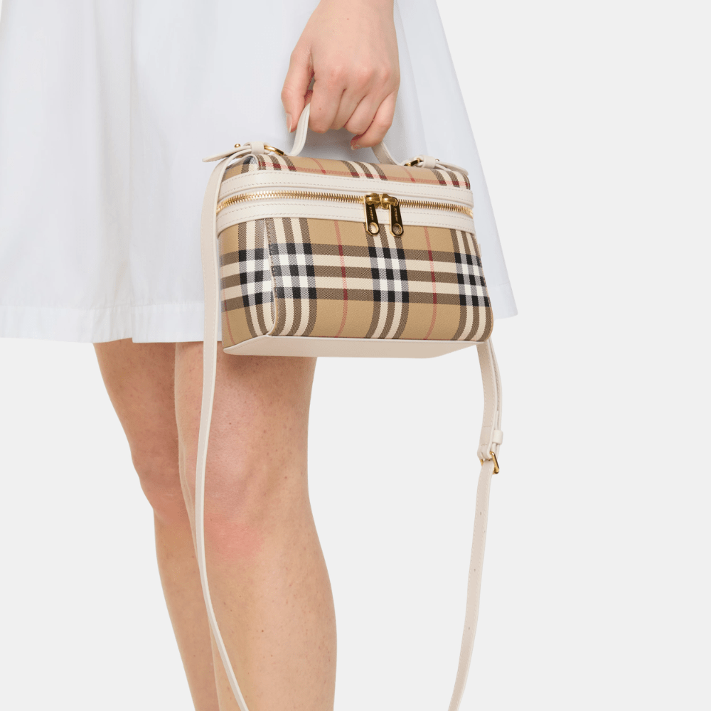 Burberry Check Vanity Bag (Archive Beige/Soap Beige)