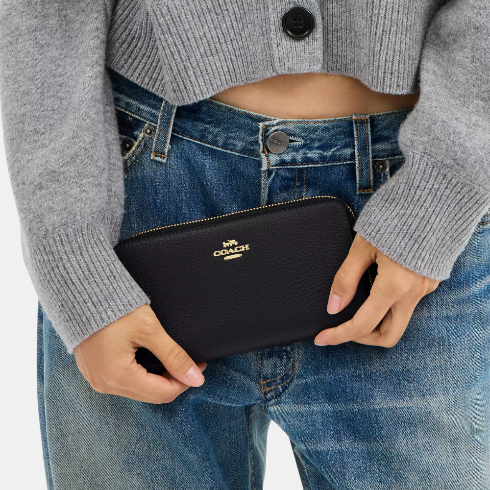 Coach Long Zip Around Wallet With Detachable Card Case