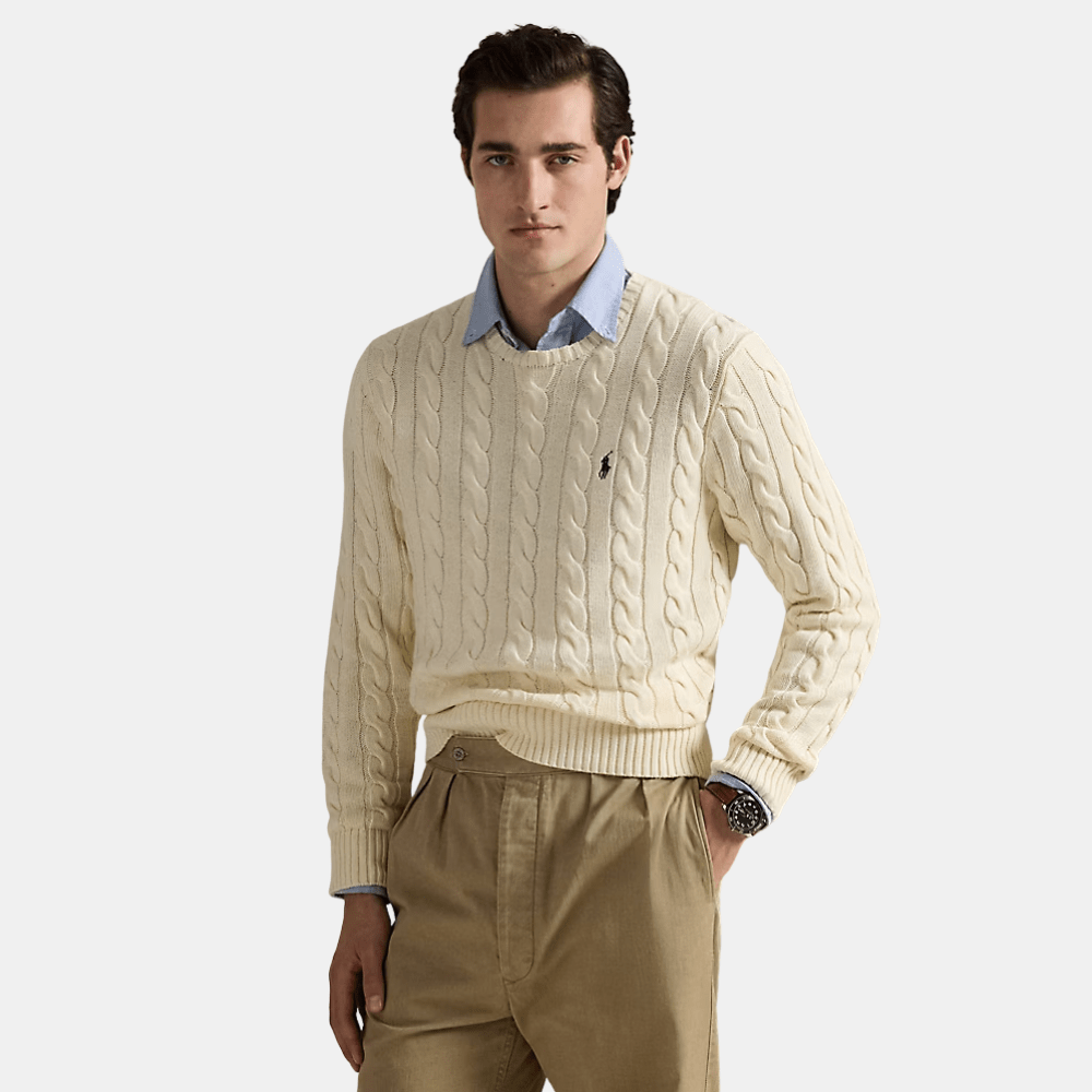 Ralph Lauren Cable - Knit Cotton Jumper (Andover Cream) - DIVA ONLINE STORE
