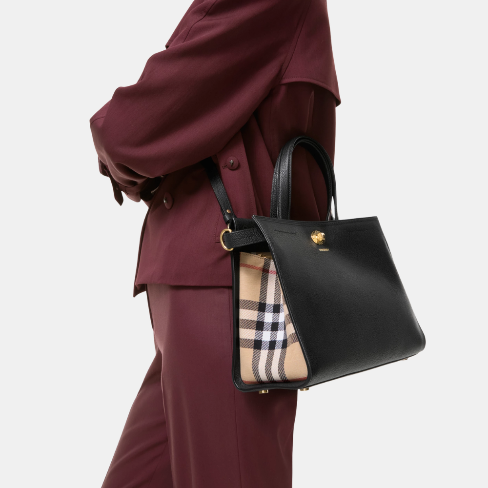 Burberry Small Cotswolds Check Tote (Black)