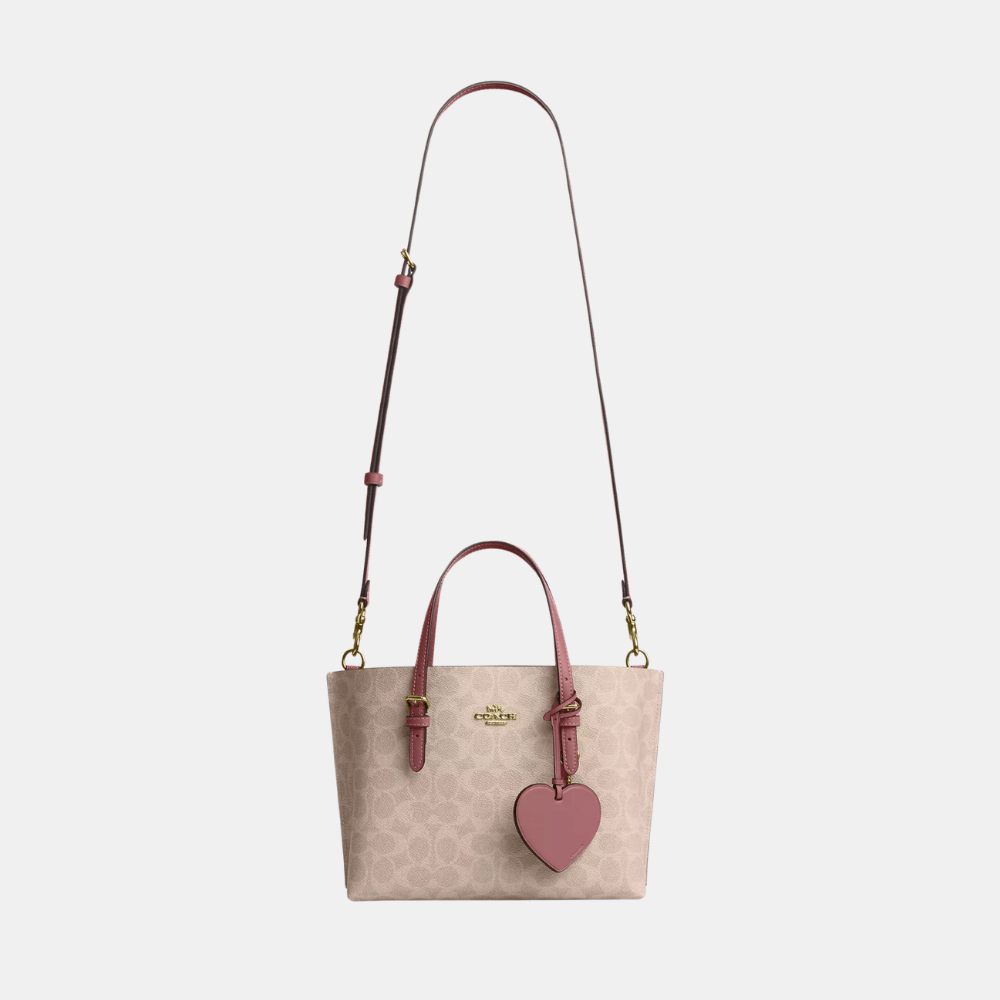 Coach Mollie Tote Bag 25 In Signature Canvas With Heart Charm - DIVA ONLINE STORE