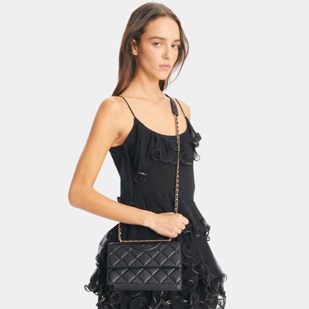 Tory Burch Small Fleming Shoulder Bag (Black) - DIVA ONLINE STORE