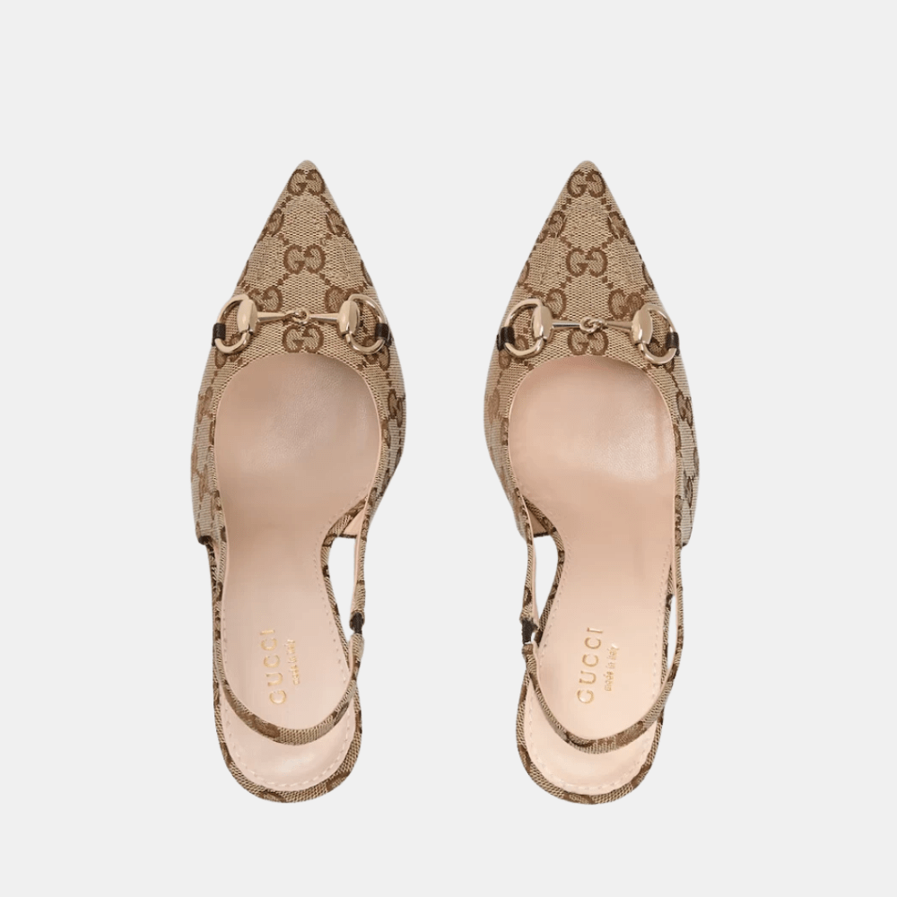 Gucci GG Canvas Slingback Pumps - DIVA ONLINE STORE