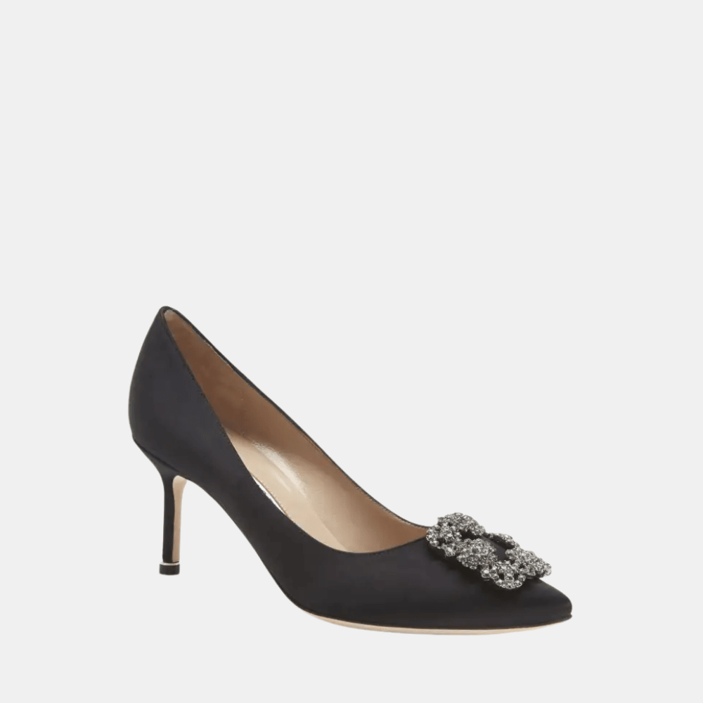 Manolo Blahnik Hangisi 70 Jewel Buckle Pumps (Black) - DIVA ONLINE STORE