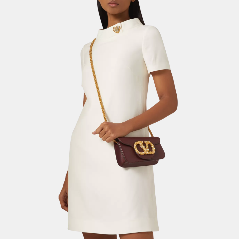 Valentino Garavani Locò Small Shoulder Bag (Rosewood)