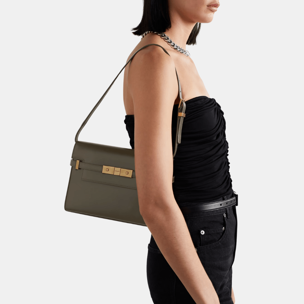 Saint Laurent Small Manhattan In Box Shoulder Bag (Emy Green) - DIVA ONLINE STORE