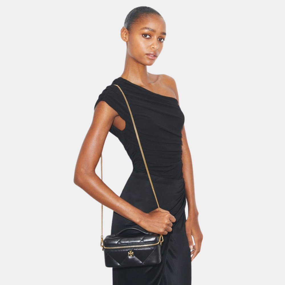 Tory Burch Kira Diamond Quilt East-West Vanity Case (Black)