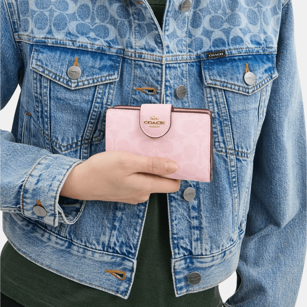 Coach Mini Wallet In Signature Canvas (Powder Pink) - DIVA ONLINE STORE