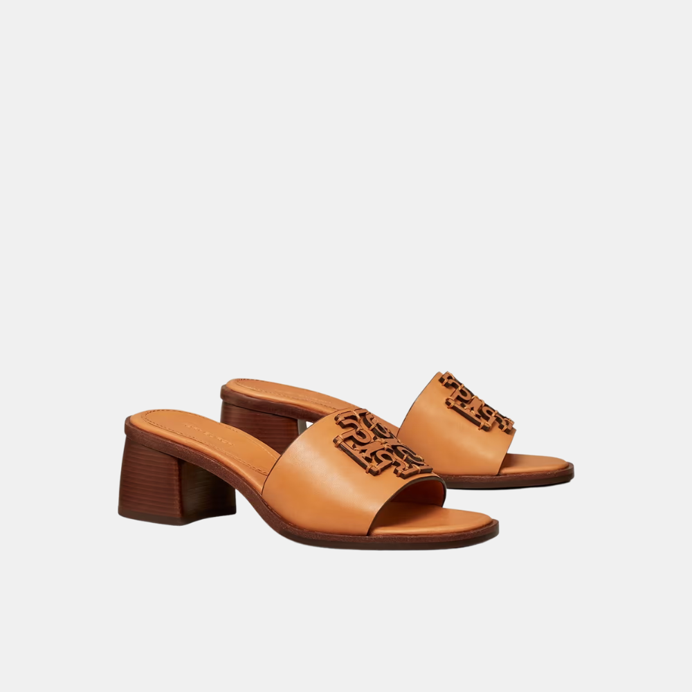 Tory Burch Ines Mid-Heel Slide (Tan)