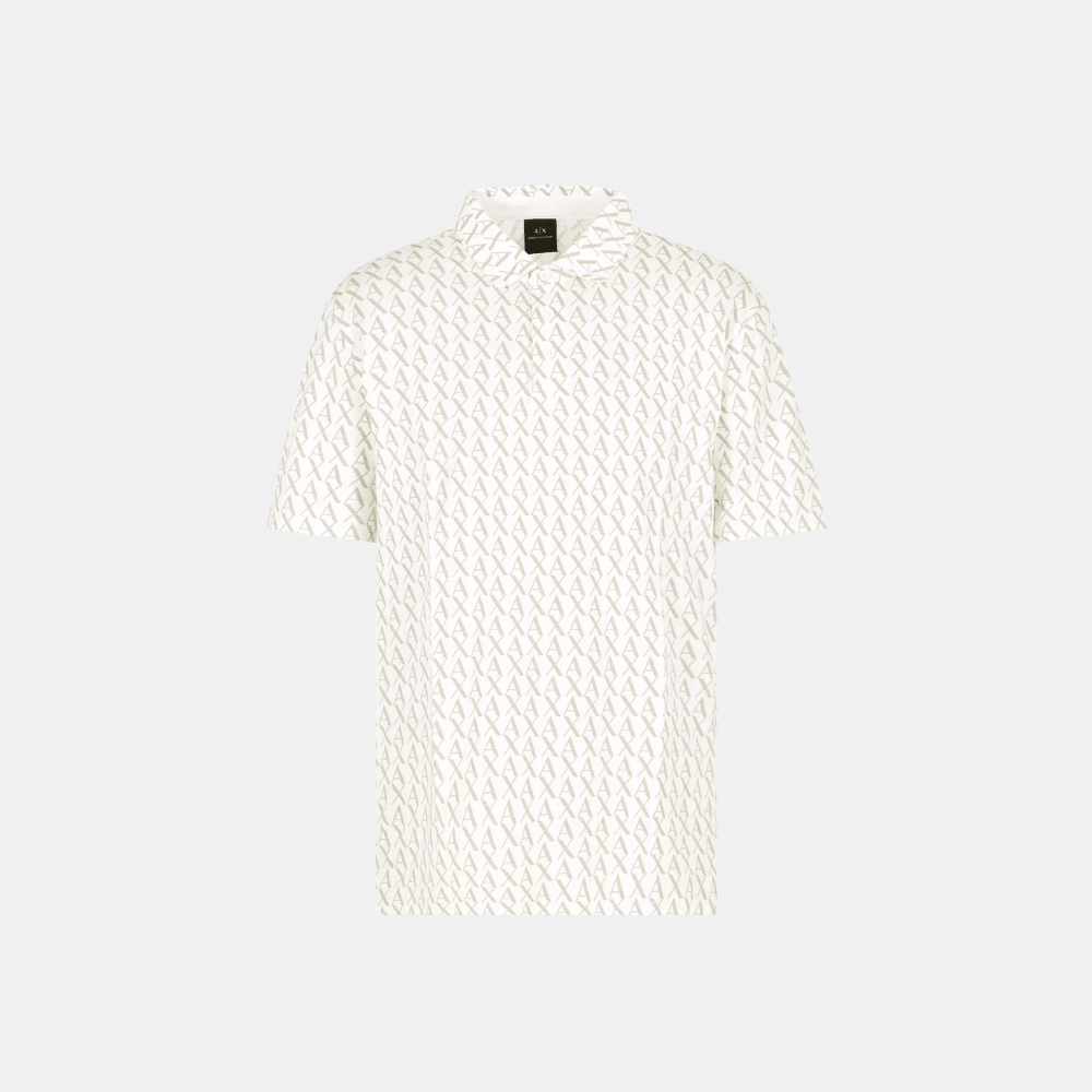 Armani Exchange Essentials Print Polo (White) - DIVA ONLINE STORE