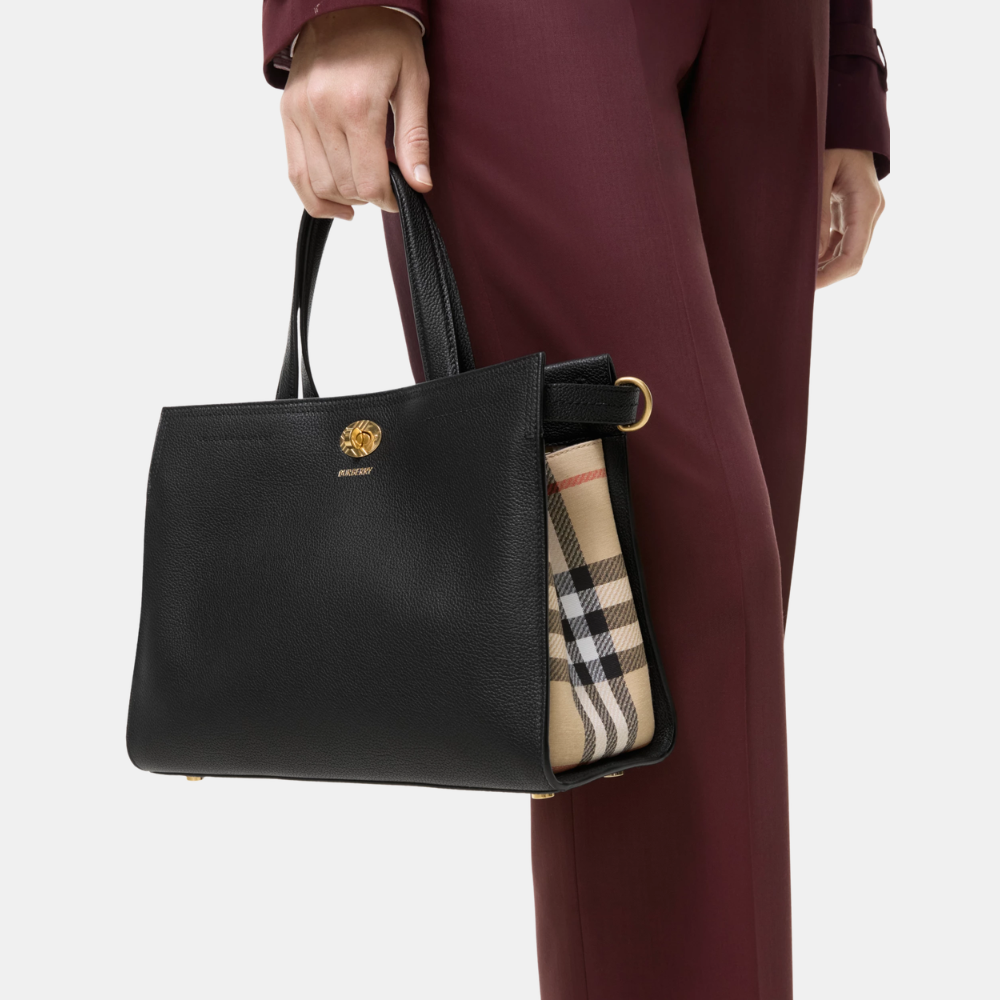 Burberry Small Cotswolds Check Tote (Black)