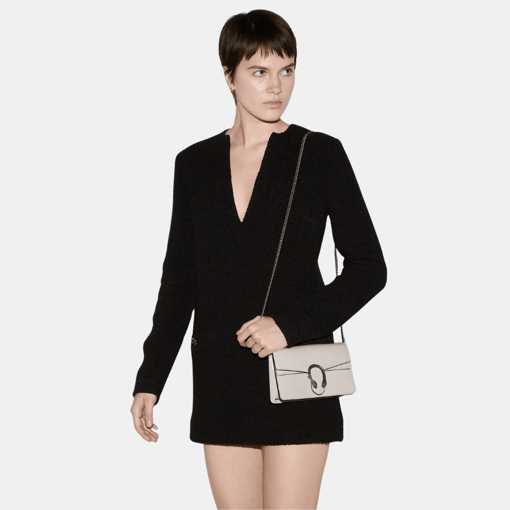 Gucci Dionysus Super Mini Bag in White Leather - DIVA ONLINE STORE