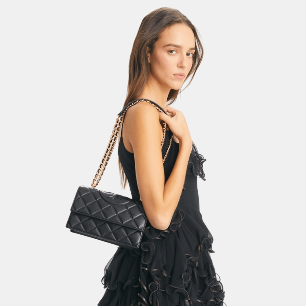Tory Burch Small Fleming Shoulder Bag (Black) - DIVA ONLINE STORE
