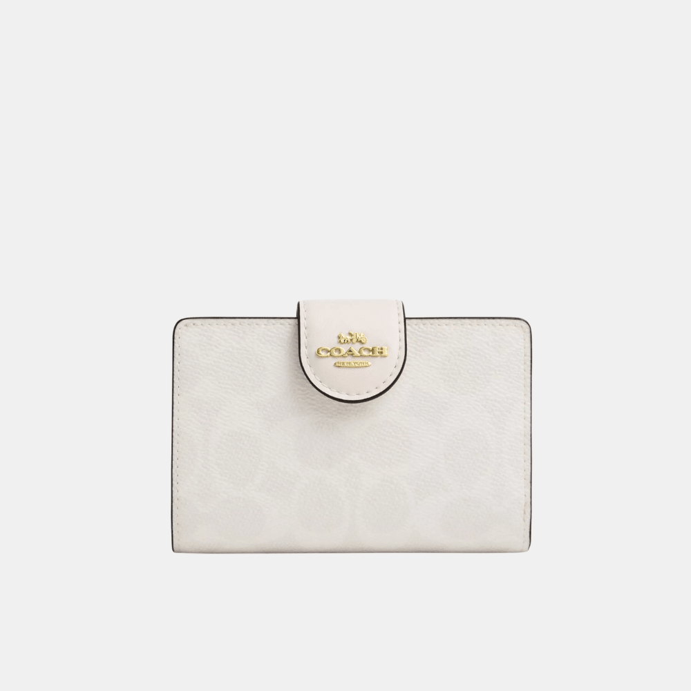 Coach Mini Wallet In Signature Canvas (White/Chalk) - DIVA ONLINE STORE