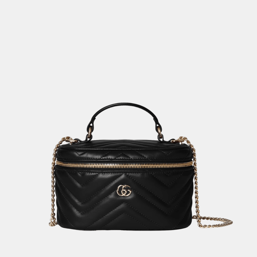 Gucci GG Marmont Mini Vanity Bag In Black Leather - DIVA ONLINE STORE