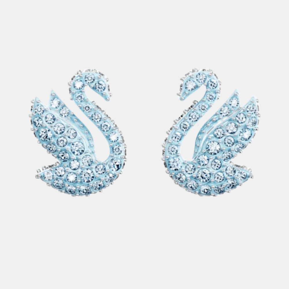 Swarovski Blue Swan Stud Earrings - DIVA ONLINE STORE