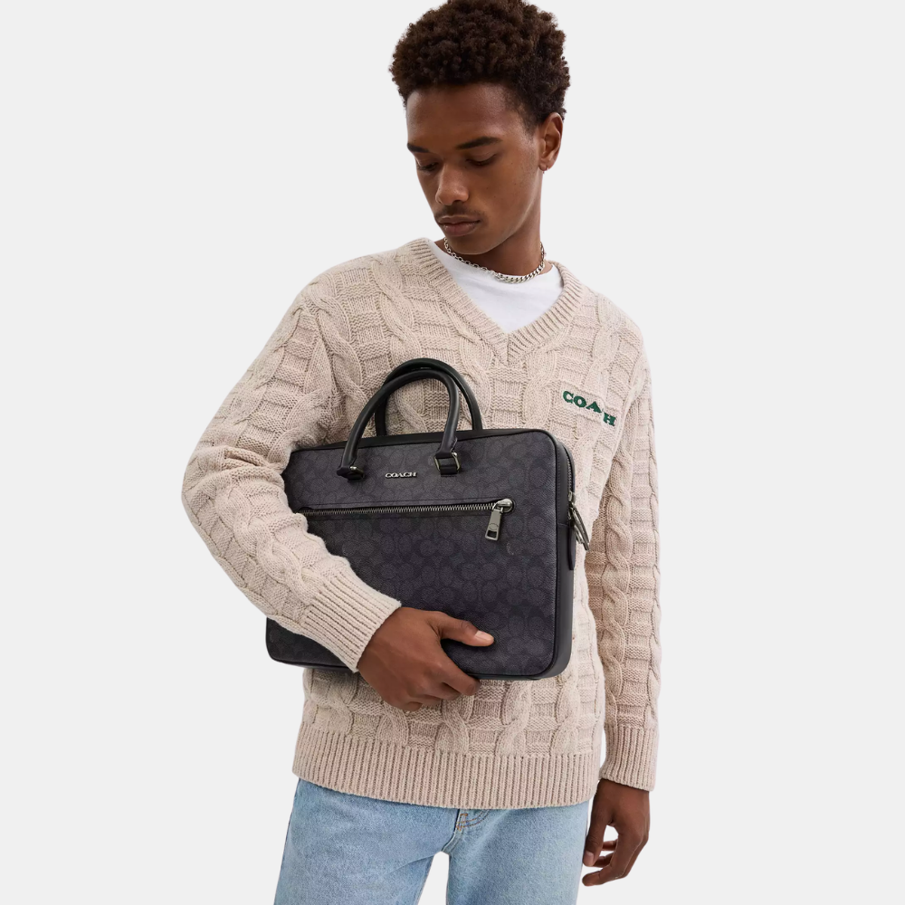 Coach Ethan Slim Brief In Signature Canvas