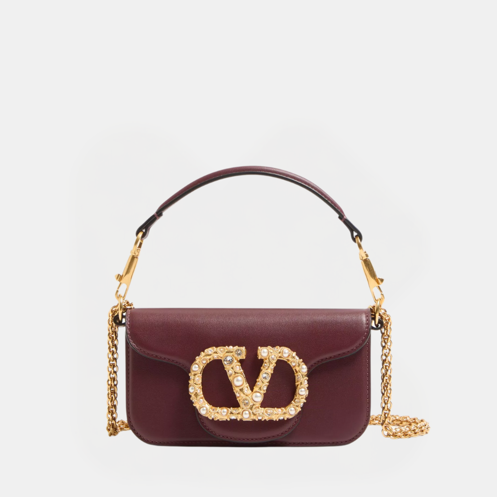 Valentino Garavani Locò Small Shoulder Bag (Rosewood)