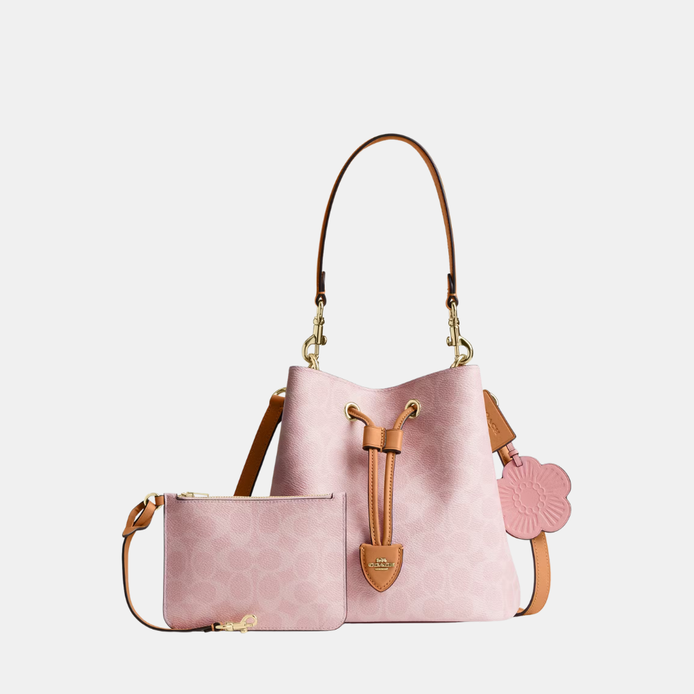 Coach Rowan Bucket Bag In Signature Canvas With Charms